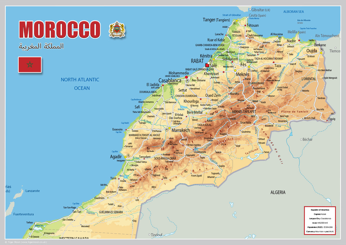 Physical Map of Morocco (OC) – Tiger Moon physical-map-of-morocco-oc-tiger-moon