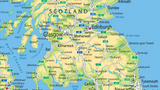 UK map covering Scotland, Glasgow, Edinburgh, Dundeel, Motherwell, Dumfries
