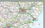 map of Essex, a county in England, UK.  This map covers the towns:      Southend-on-Sea     Colchester     Chelmsford     Basildon     Rayleigh/South Benfleet/Thundersley     Harlow     Grays     Brentwood     Clacton-on-Sea     Braintree