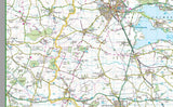 1:100,000 detailed map of the smallest county, Rutland, in the Midlands of England, UK The map covers Rutland Water, Braunston, Belton, Cottesmore, Exton, Greetham, Ketton, Langham, Lyddington, Martinsthorpe, Normanton, Oakham, Ryhall, Casterton, Uppingham and Whissendine.