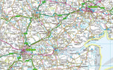 map of Essex, a county in England, UK.  This map covers the towns:      Southend-on-Sea     Colchester     Chelmsford     Basildon     Rayleigh/South Benfleet/Thundersley     Harlow     Grays     Brentwood     Clacton-on-Sea     Braintree
