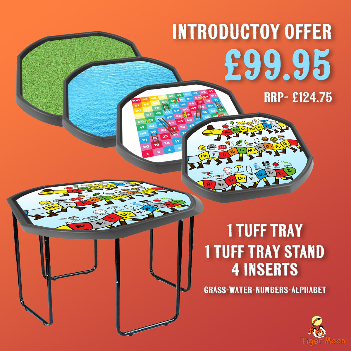 Bundle! Tuff Tray Tuff Tray Stand x4 inserts. Tiger Moon