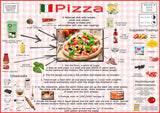 Simple Recipes For Children - Set of 6 Posters - Pizza, Chicken Fajitas, Omelette, Shepherd's Pie, Spaghetti Bolognese, Victoria Sponge