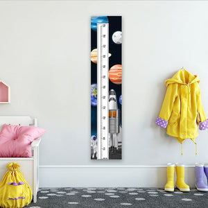 Space Themed Child's Height Chart 140x30cm - High Quality Waterproof PVC Banner