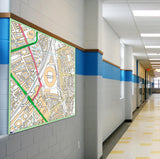 Postcode Centred - Local Area Study Map - 21st Century Current Mapping- 100 x 100cm Mounted Board