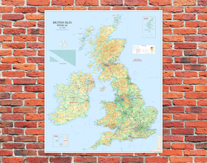 British Isles Mounted Wall Map