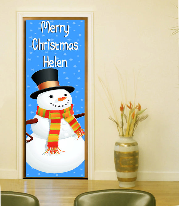 Merry Christmas Personalised Door Banner - Vinyl - 195cm x 55cm