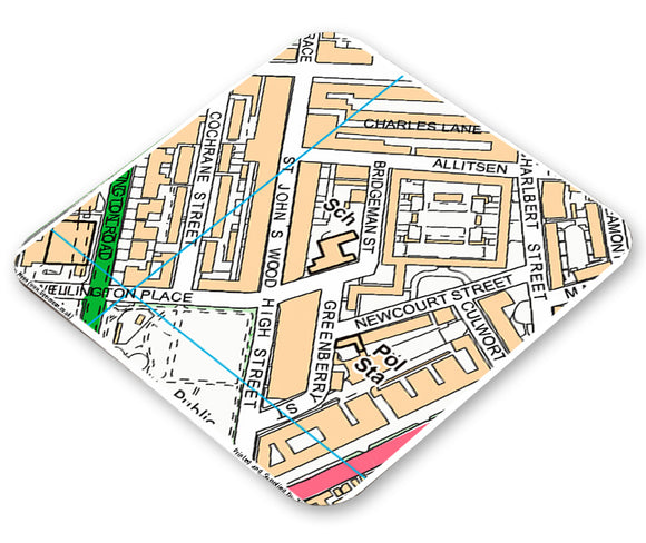 Ordnance Survey Map Postcode Centered Coaster