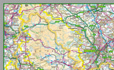 1:100,000 detailed map of Derbyshire, a county in the Midlands of England, UK. This map covers the City of Derby and towns: Chesterfield Dronfield Bolsover Belper Glossop Buxton Ilkeston Long Eaton Matlock Swadlincote and the Boroughs of: High Peak Derbyshire Dales South Derbyshire Erewash Amber Valley North East Derbyshire Chesterfield Bolsover City of Derby