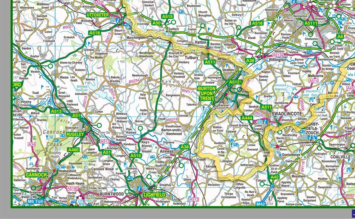 Derbyshire County Map – Tiger Moon