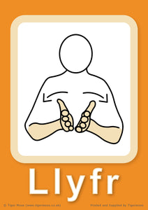 Makaton 20 Basic Signs Flashcards A6 - Welsh