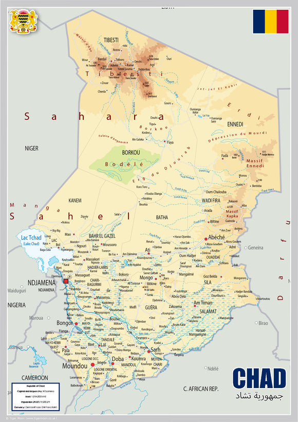 Physical Map of Chad (OC)