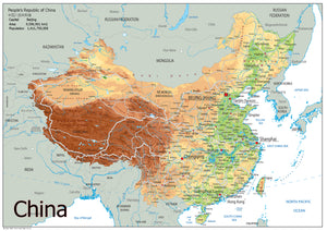 Physical Map of China (OC)