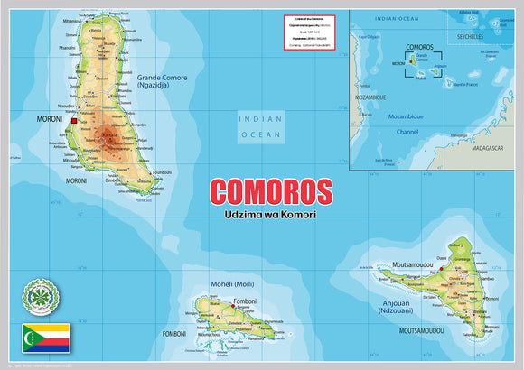 Physical Map of Comoros (OC)