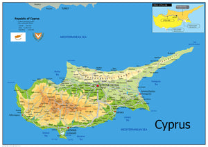 Physical Map of Cyprus (OC)