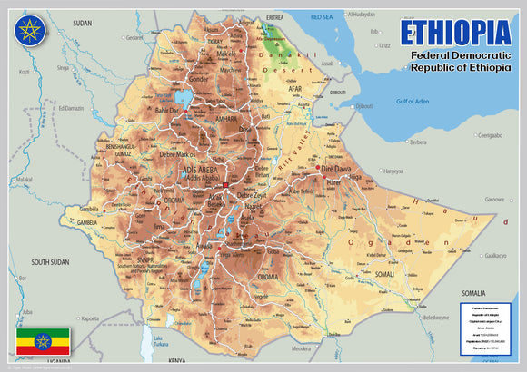 Physical Map of Ethiopia (OC)