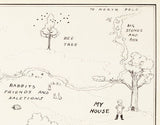 Winnie the Pooh Hundred Acre Wood Map 1926 illustration by E.H. Shepard
