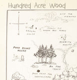 Winnie the Pooh Hundred Acre Wood Map 1926 illustration by E.H. Shepard