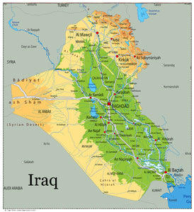Physical Map of Iraq (OC)