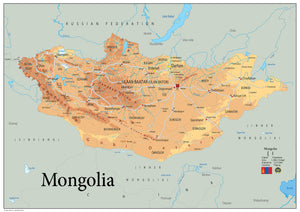 Physical Map of Mongolia (OC)