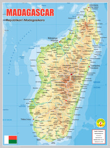 Physical Map of Madagascar (OC)