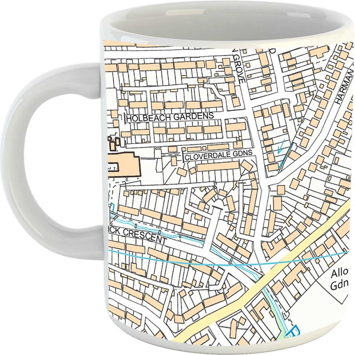 Ordnance Survey Postcode Centred Map Mug – Tiger Moon
