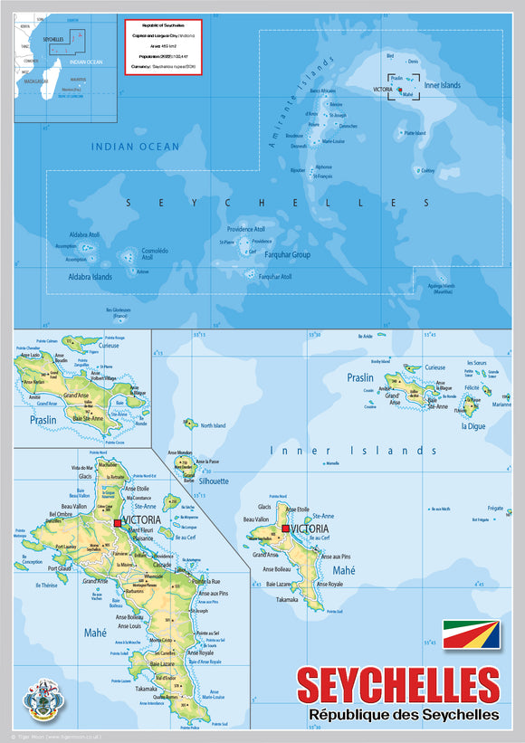 Physical Map of Seychelles (OC)