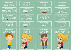 Emotion flash cards - A5 - Set of 20 Laminated