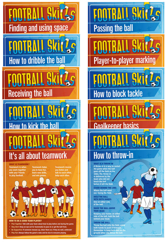 Set of x10 A3 Football Skills Posters