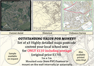 The Somerset Collection - Postcode Centred set of 3 maps. Historical-Aerial-Ordnance Survey.