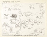 Winnie the Pooh Hundred Acre Wood Map 1926 illustration by E.H. Shepard