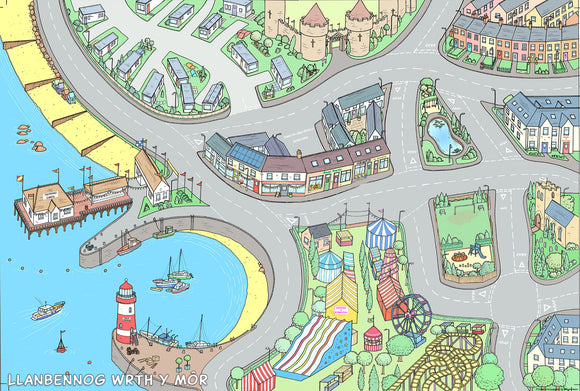 Llanbennog wrth y môr - Welsh Town Playmat