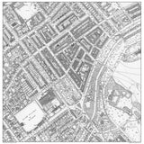 Postcode Centred - Local Area Study Map - 19th century Historical  - Year 1870 - 100 x 100cm Mounted Board