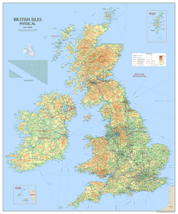 Giant British Isles Map - vinyl (150 x 180 cm/1.5 x 1.8 m)