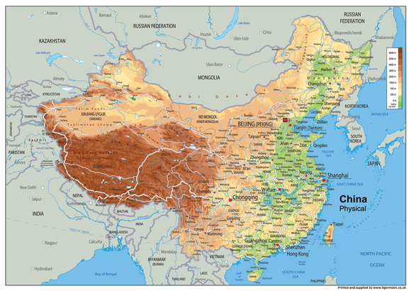 China Physical Map