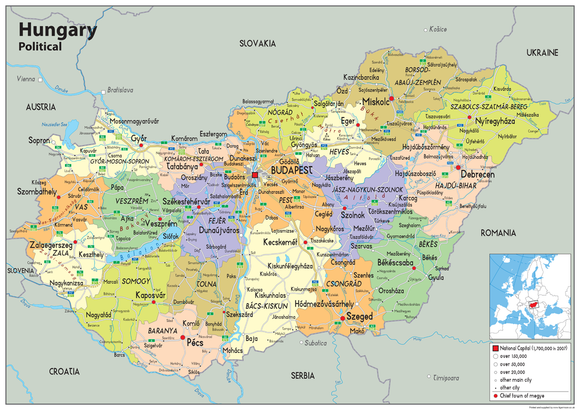Hungary Political Map