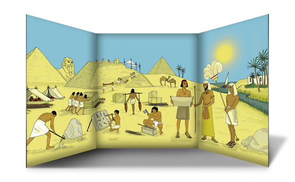A classroom or nursery scene setter of an exciting Egyptian scene, complete with a range of characters for children to find in a desert habitat! Great for immersive and imaginative role play. Great for talking about Egypt and Egyptian history, when and how Egyptians lived and where they are situated in the history of the world.