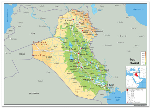 Iraq Physical Map