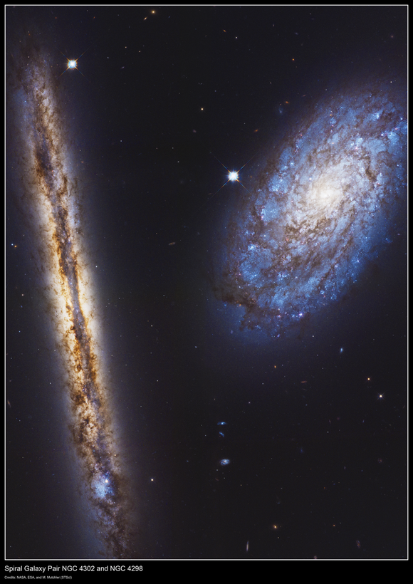Spiral Galaxy Pair NGC 4302 and NGC 4298