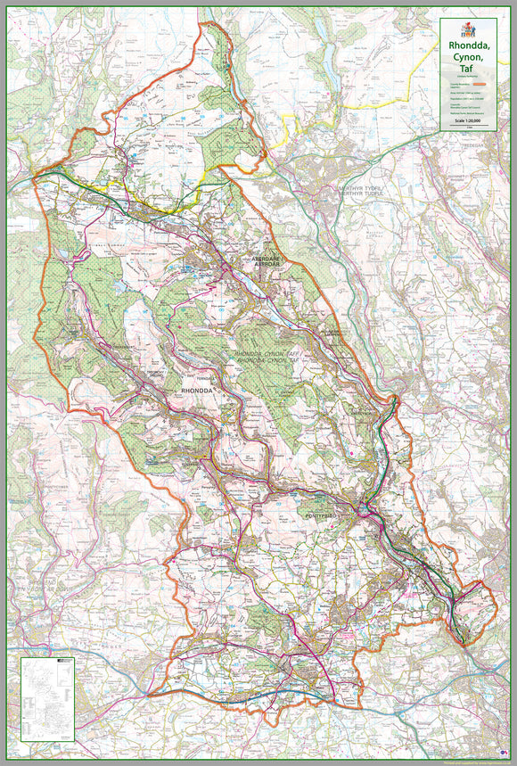 Rhondda Cynon Taf County Map