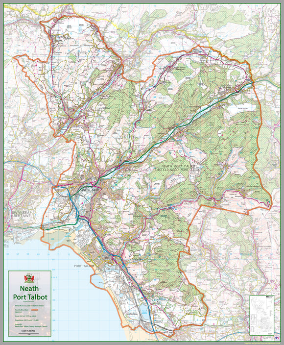Neath Port Talbot County Map