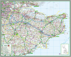 map of Kent, a county in the South of England, UK. This map covers the City of Rochester and towns Maidstone Gillingham Dartford Chatham Ashford Rochester Margate Royal Tunbridge Wells Gravesend Canterbury Folkestone Sittingbourne Dover Ramsgate Tonbridge