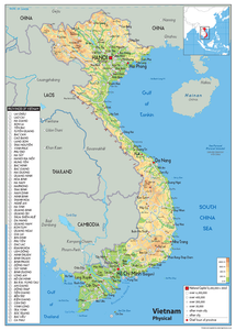 Vietnam Physical Map