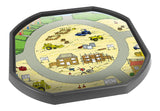 This Building Site Tuff Tray Mat is ideal for use with a Tuff Tray. See the stages of house building and add your own diggers, gravel and sand for imaginative play.  Printed onto a high quality, durable vinyl material.  86cm x 86cm (approx )  Designed to fit in the Tuff Tray or the Tuff Spot.
