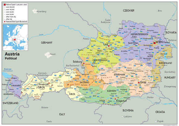 Austria Political Map