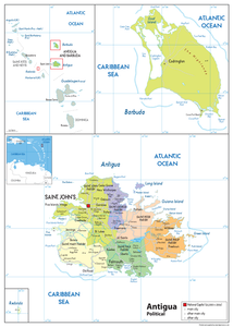 Antigua Political Map