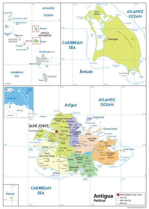 Antigua Political Map