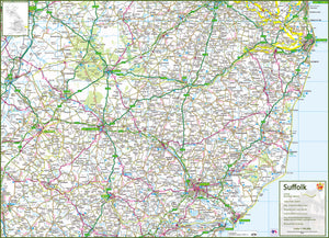 map of Suffolk, a county in England, UK.  This map covers the towns:      Aldeburgh‎     Beccles     Brandon     Bungay     Bury St Edmunds     Clare     Eye     Felixstowe     Framlingham‎     Hadleigh     Halesworth‎     Haverhill     Ipswich     Leiston     Lowestoft     Mildenhall     Needham Market     Newmarket     Saxmundham‎     Southwold‎     Stowmarket     Sudbury     Woodbridge