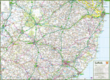 map of Suffolk, a county in England, UK.  This map covers the towns:      Aldeburgh‎     Beccles     Brandon     Bungay     Bury St Edmunds     Clare     Eye     Felixstowe     Framlingham‎     Hadleigh     Halesworth‎     Haverhill     Ipswich     Leiston     Lowestoft     Mildenhall     Needham Market     Newmarket     Saxmundham‎     Southwold‎     Stowmarket     Sudbury     Woodbridge