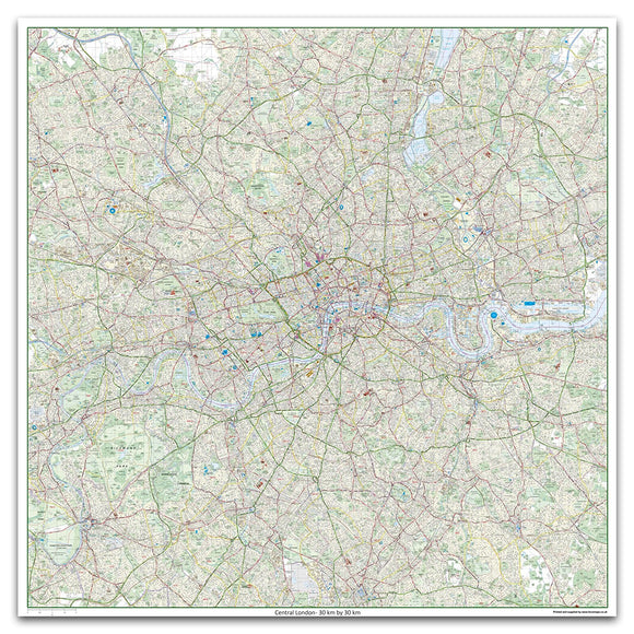 Giant London Street Map - 155 x 155 cm